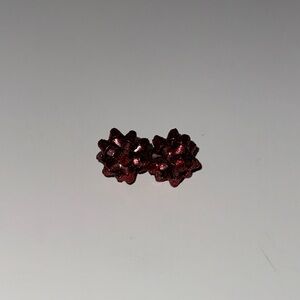 Red Medium sized Christmas Earrings Stud